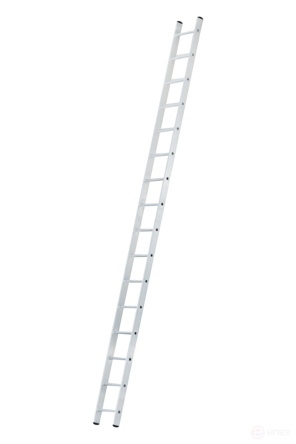 Single-section aluminum ladder with 16 steps AL 1x16 P80