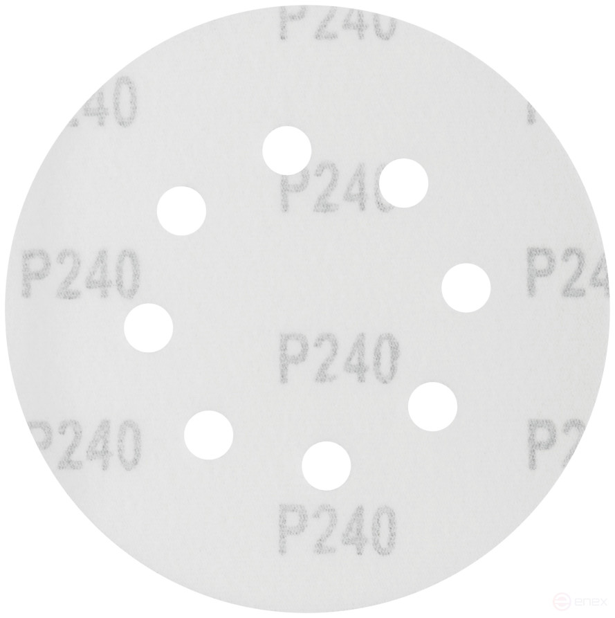 Круги шлифовальные с отверстиями (липучка), алюминий-оксидные, 125 мм, 5 шт. Р 240