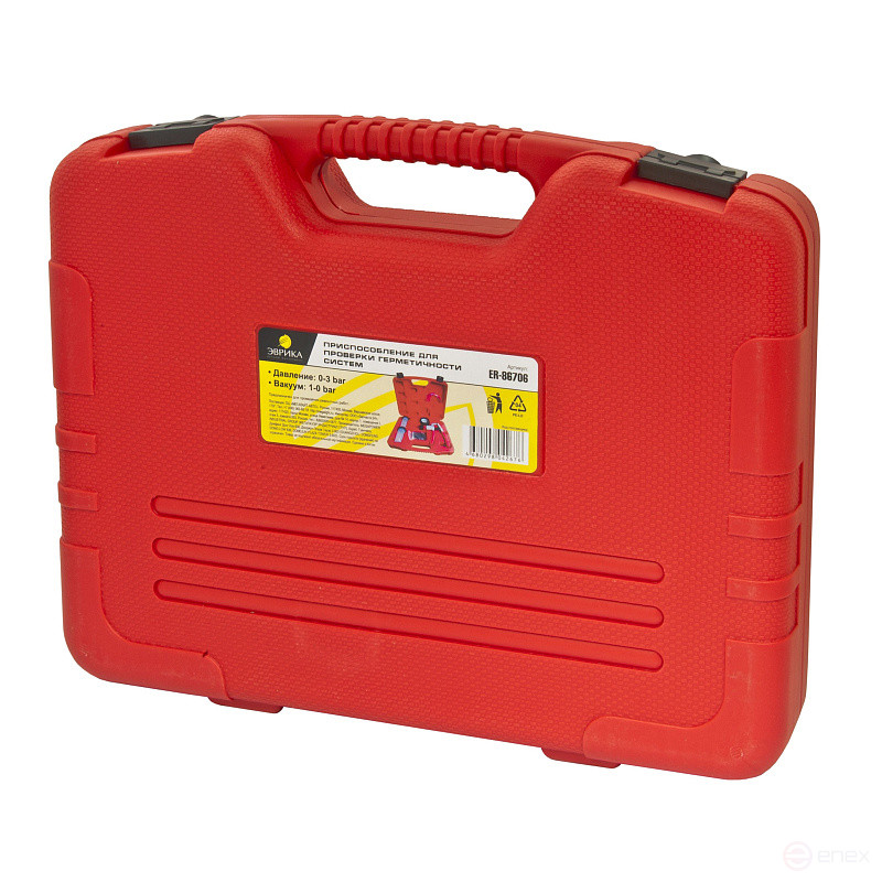 Приспособление для проверки герметичности систем ER-86706 (давление 0-3bar, вакуум -1 - 0 bar), в кейсе ЭВРИКА /1/5