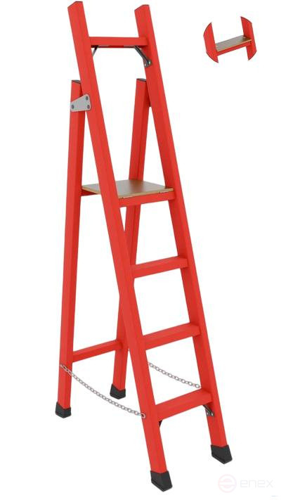SSS-2.2W dielectric stepladder with symmetrical support, wide steps, h=2200mm, h of the working platform=1300mm, steps 4