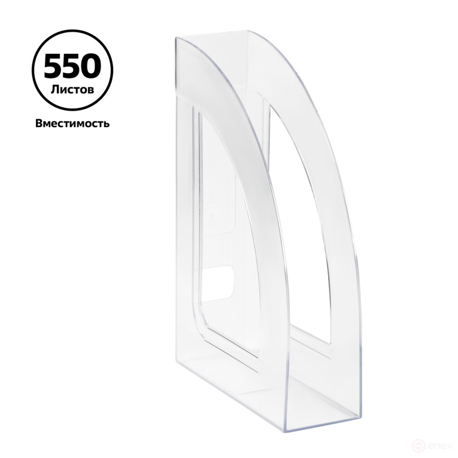 Лоток для бумаг вертикальный СТАММ "Респект", прозрачный, ширина 70мм