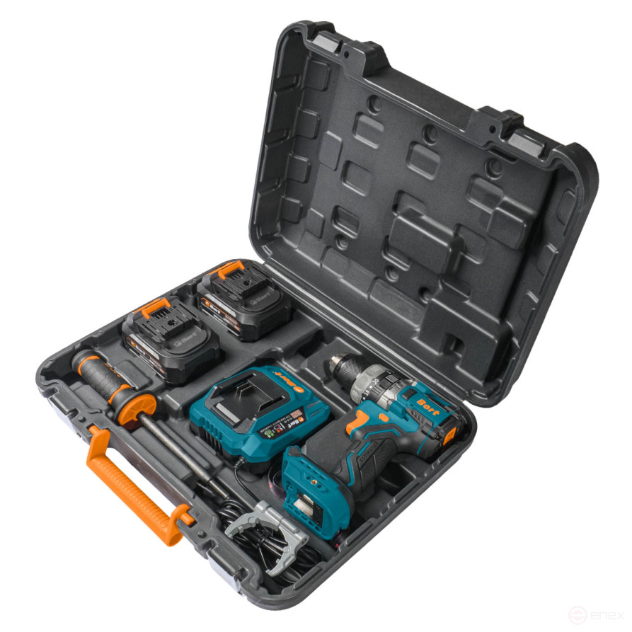 Cordless impact drill BORT BAB-21Ix2Li-XDK (2x4Ah+battery)