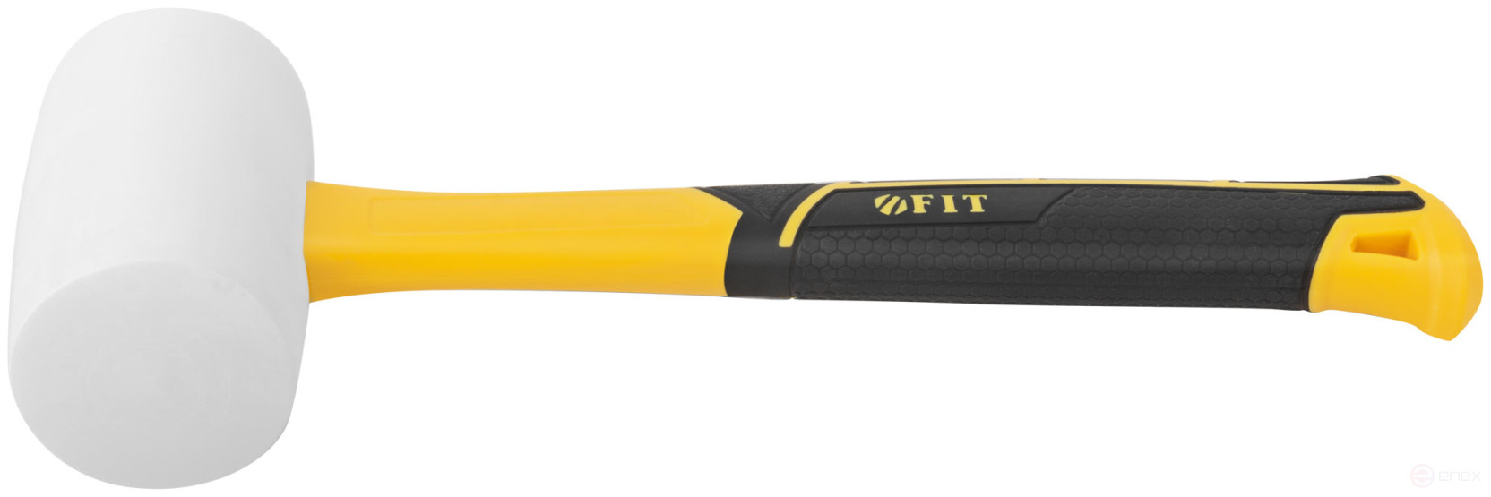 Киянка резиновая белая, фиберглассовая ручка 60 мм (450 гр)