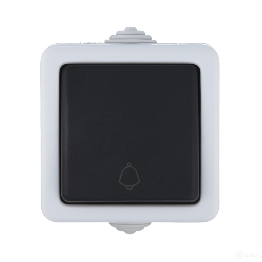 EF600SD Single-key switch with self-return (circuit 1T) with the symbol "bell", 16 A (gray), AQUA