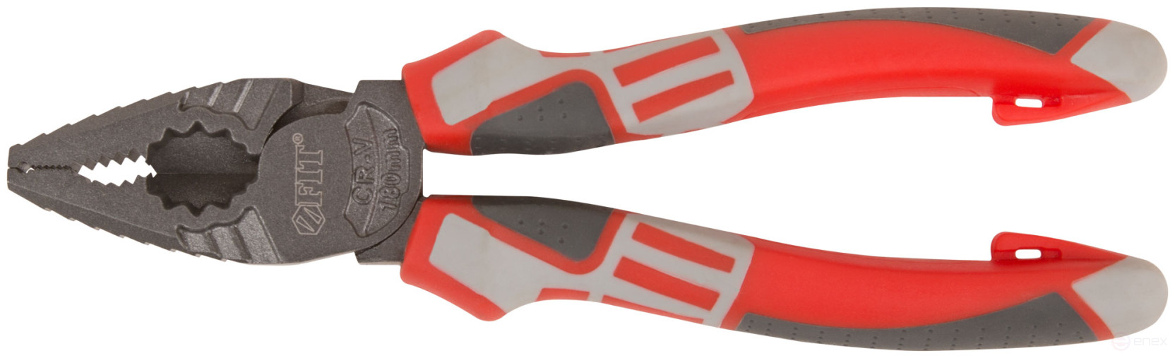 Плоскогубцы комбинированные "Эталон", CrV сталь, ребра жесткости на губках, тефлоновое покрытие, 3К прорезиненные ручки 180 мм