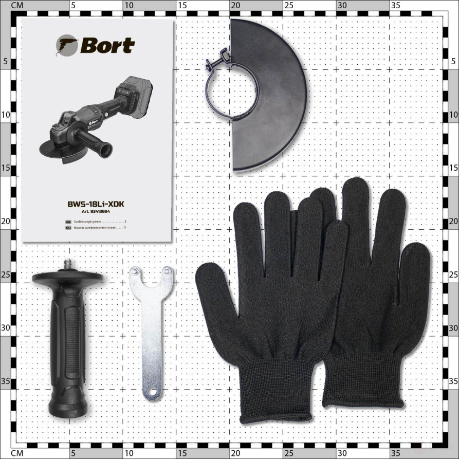 Машина шлифовальная угловая аккумуляторная BORT BWS-18Li-XDK