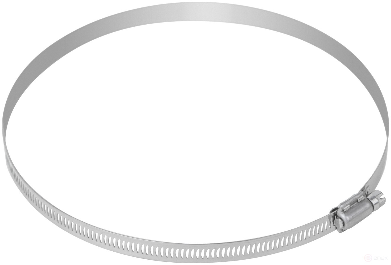 Crimp clamp, 12.7 mm wide, stainless steel.steel 130-203 mm