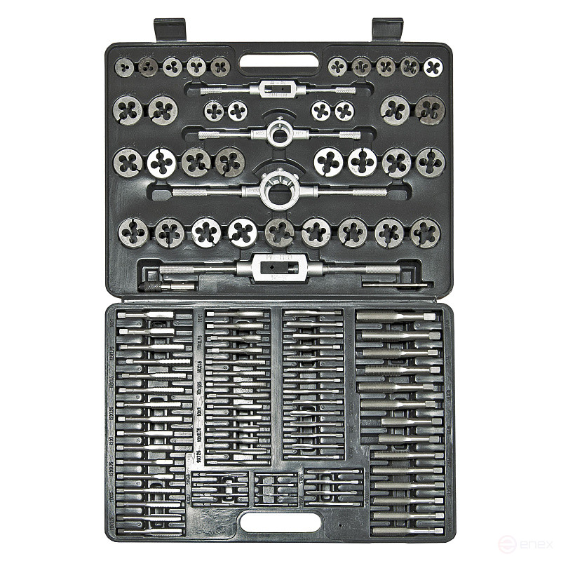 Набор метчиков и плашек ER-01101:метрический 110пр. ЭВРИКА /1