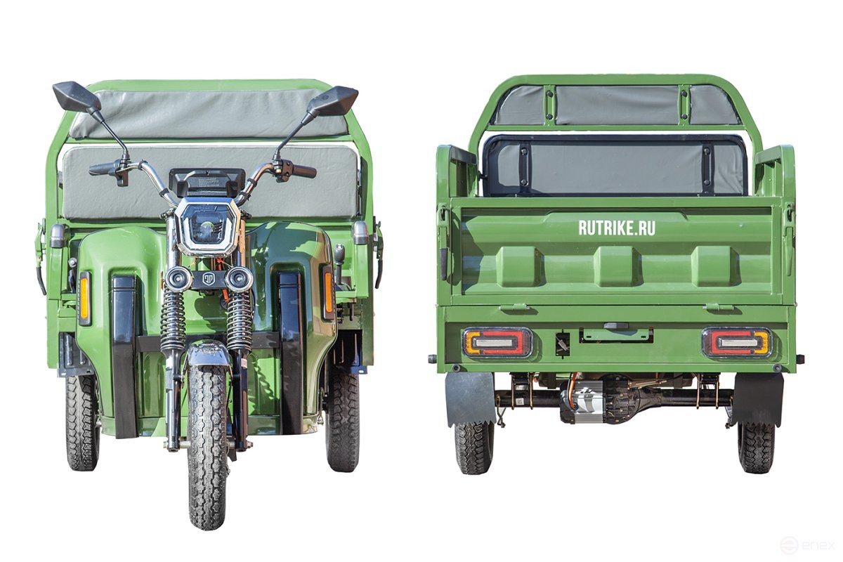 Грузовой электротрицикл Rutrike Маяк 1500 60V1000W, темно-синий матовый