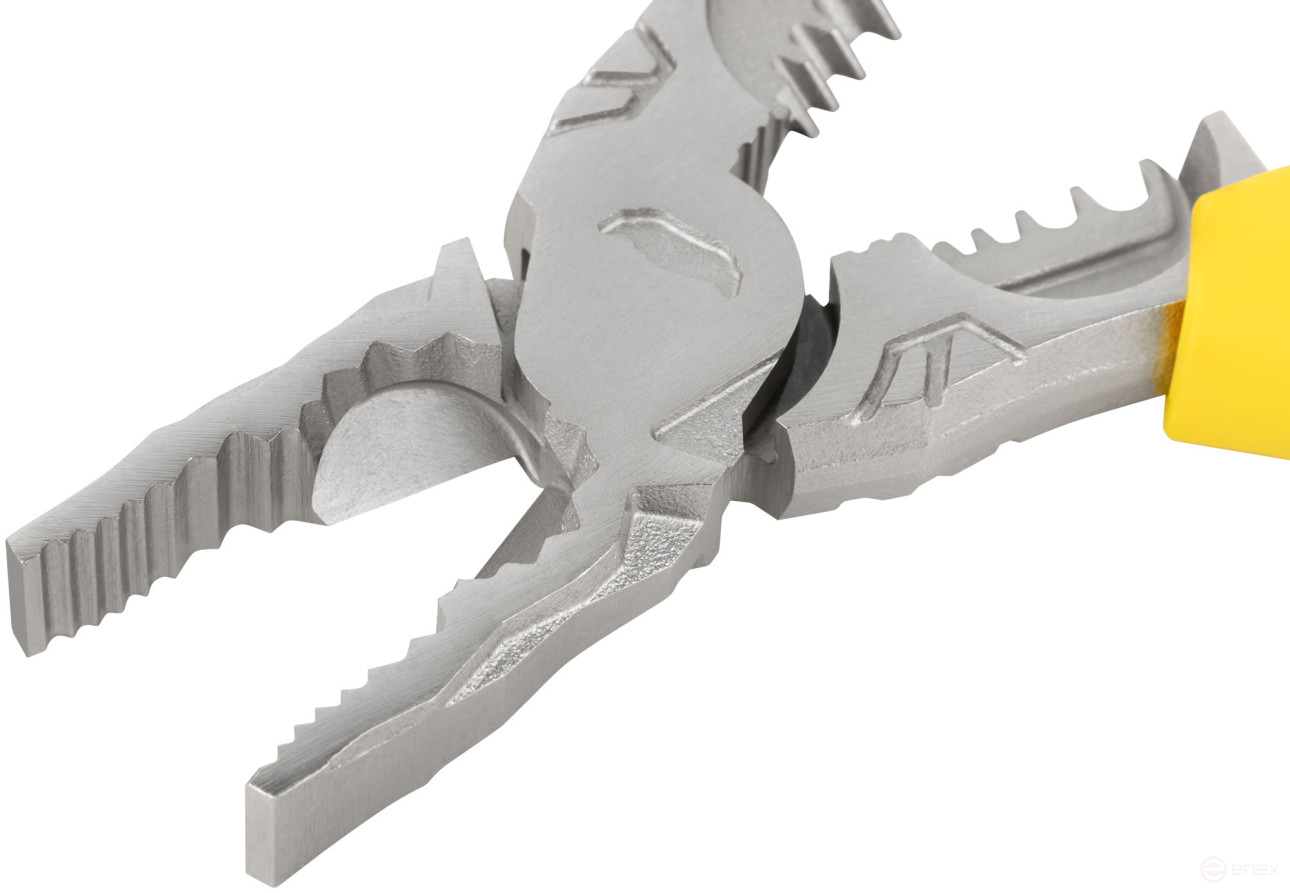 Плоскогубцы комбинированные многофункциональные, эксцентриковый шарнир, прорезинен. ручки, Профи 200 мм