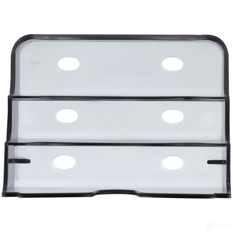 Подставка для визиток настольная СТАММ 70*102мм, 3 отделения, тонированная серая