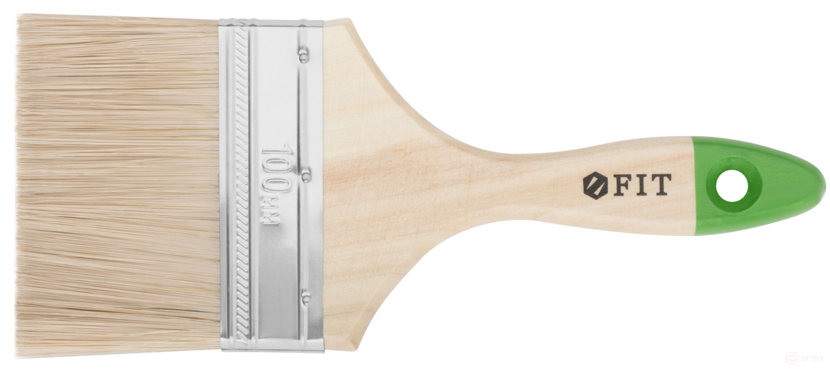 Кисть флейцевая "Микс", смешанная натуральная и искусственная щетина, деревянная ручка 4" (100 мм)