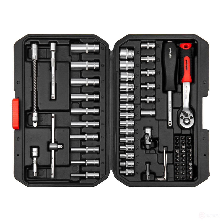 Набор инструментов AV Steel 72 предмета, 1/4, профессиональный