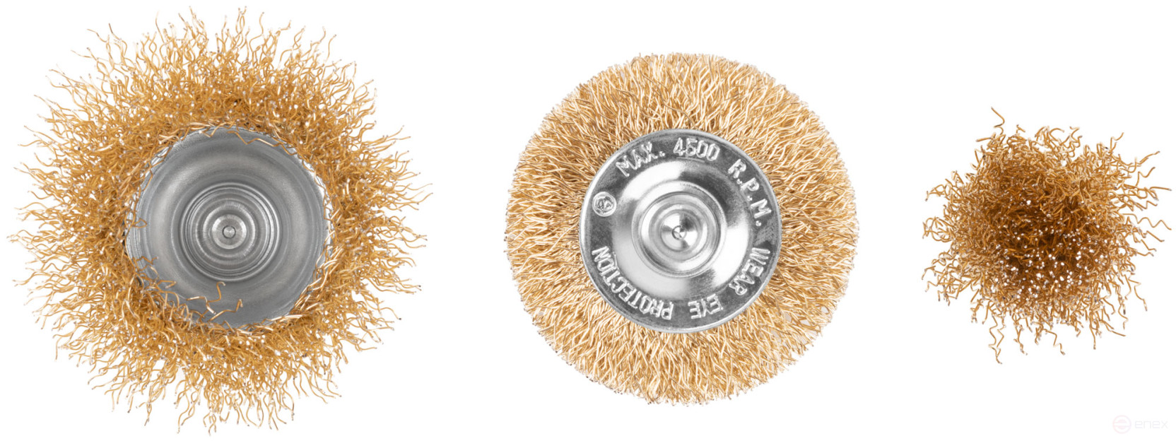 Набор щеток для дрели, 3 шт. ("Чашки" 25, 50 мм, "Плоская" 50 мм, латун. витая проволока, блистер, CUTOP Profi)