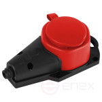ERA KX-1e-RED-IP44 rubber earthing pad 1 socket 16A IP44 red