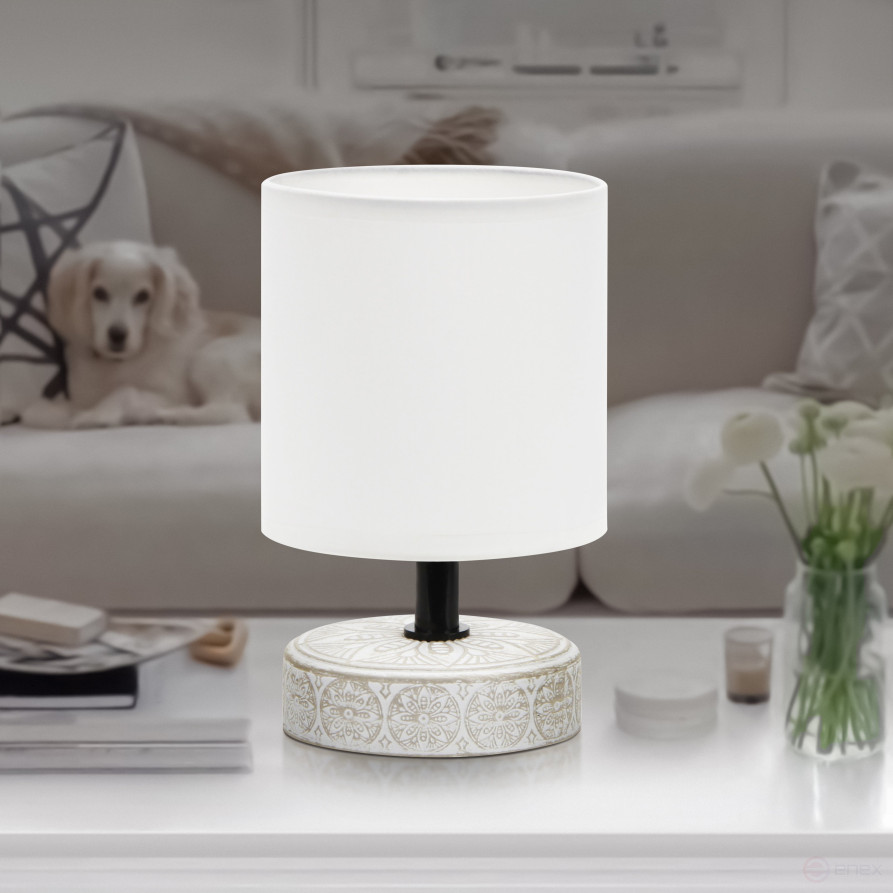 Rivoli Eleanor 7070-501 Table Lamp 1 * E14 40W ceramic beige, white