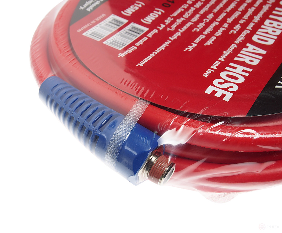 Pneumatic hose 9.7 x 15.5mm L=10m fitting 3/8" PVC JTC