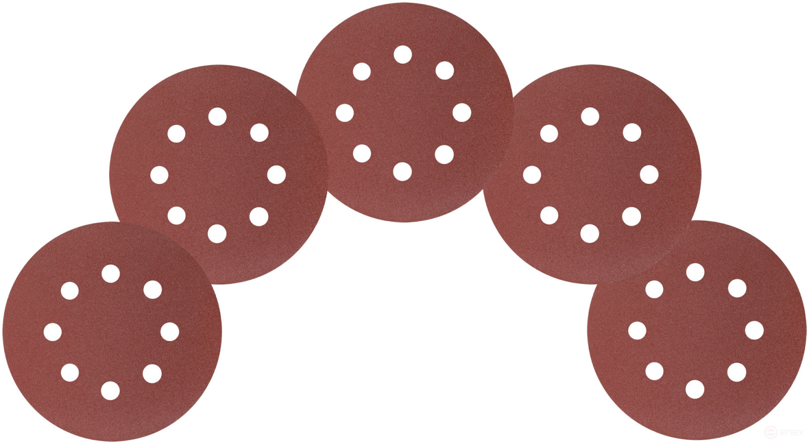 Круги шлифовальные с отверстиями (липучка), алюминий-оксидные, 125 мм, 5 шт. Р 150