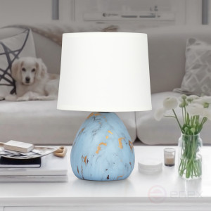 7048-501 Настольная лампа Rivoli Damaris 7048-501 1 * Е14 40 Вт керамика серая с золотом с абажуром