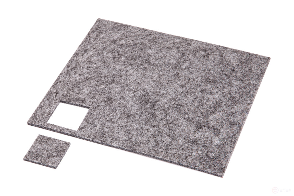 Подкладка самоприлипающая фетровая 25х25мм (1лист-36шт) серая AKS