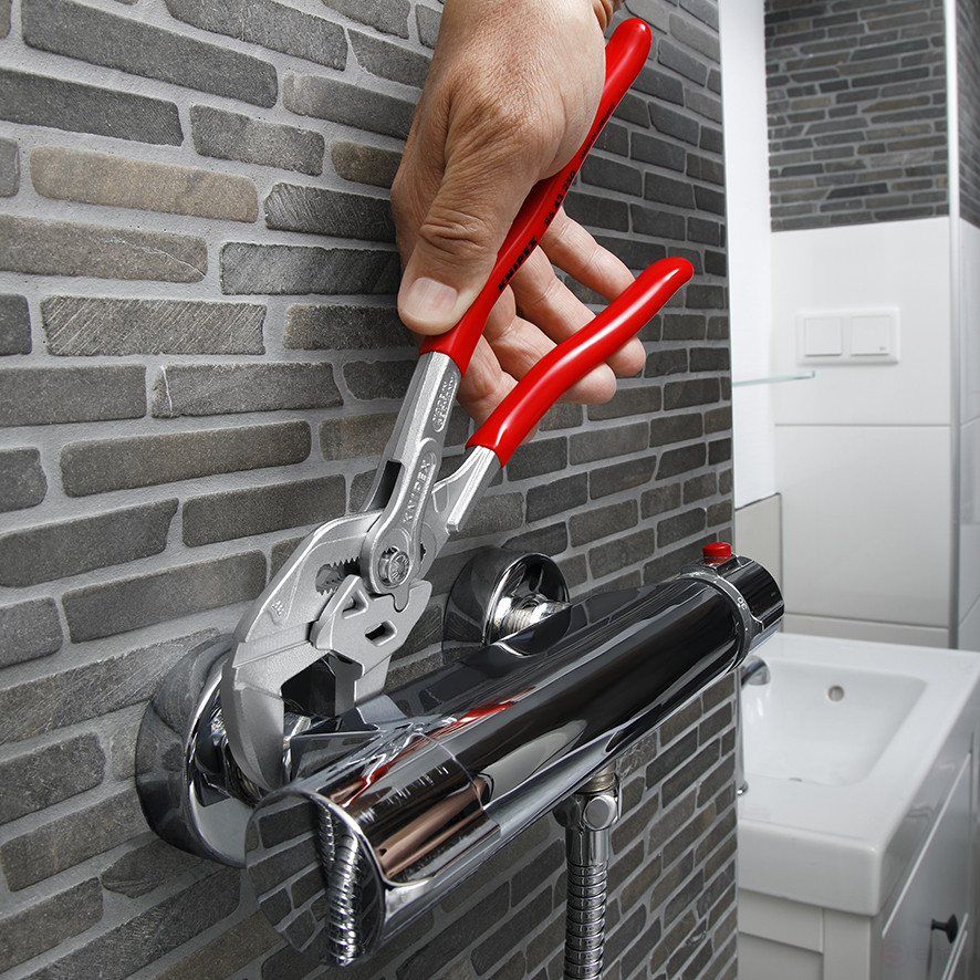 Клещи переставные - гаечный ключ, ручки 15°, 46 мм (1 3/4"), L-250 мм, хром, 1-к ручки