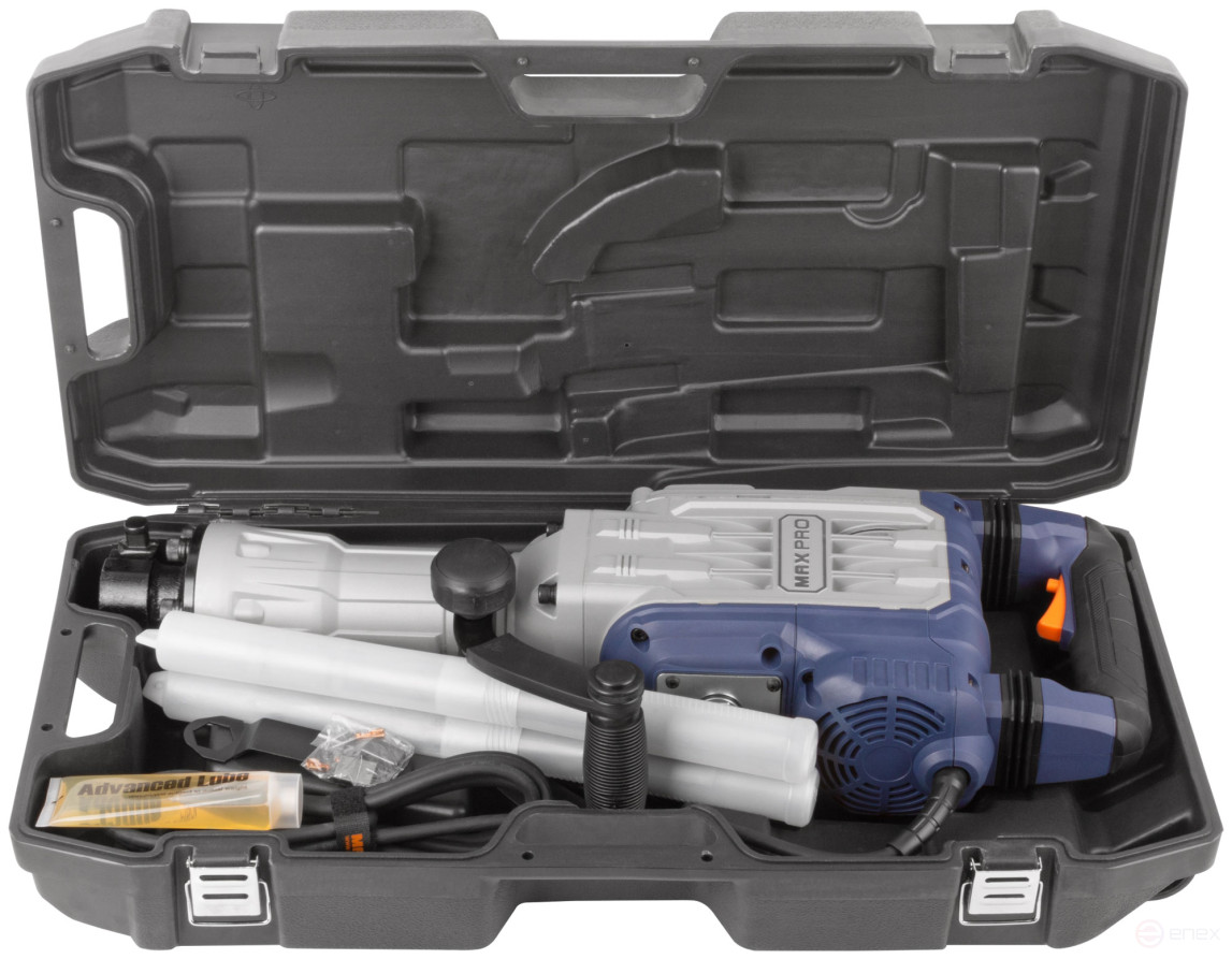MAX-PRO Electric jackhammer 1700 W; 1900 rpm; 60 J; 30 mm HEX; 14 kg; rubber cable; additional brushes; case
