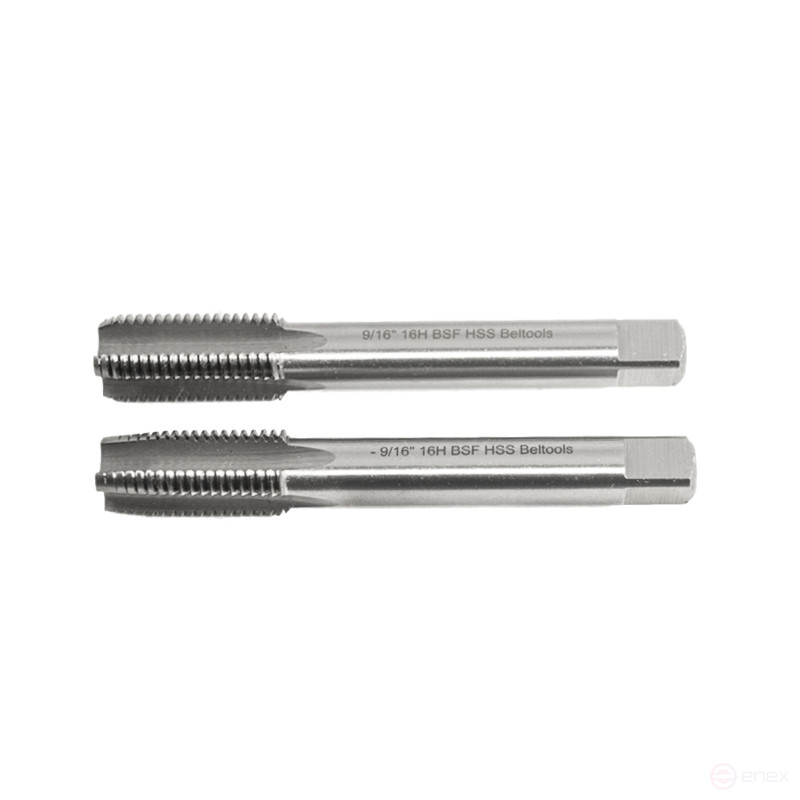 Tap Inch 9/16" 16 Threads BSF Machine-manual HSS 2 pcs Set Thread Whitworth ISP1 Beltools