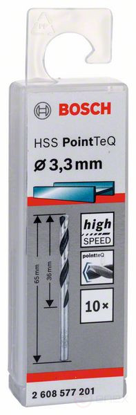 Спиральное сверло из быстрорежущей стали HSS PointTeQ 3,3 мм