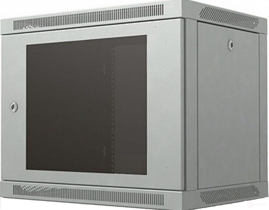 Telecommunication cabinet Ripo 156060GM/G 19" wall mounted 15U 600x600 grey Glass door