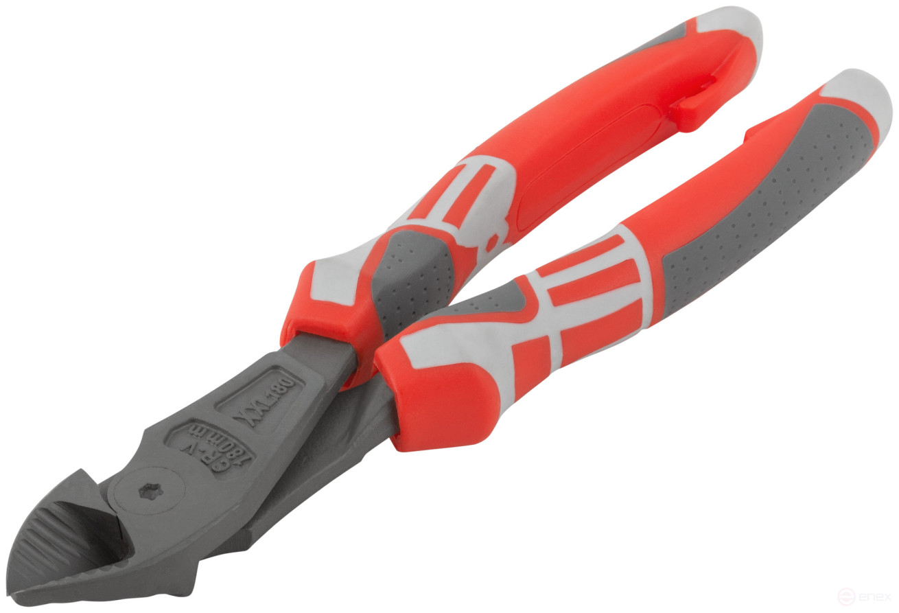 Etalon reinforced side cutters, offset hinge, CrV steel, stiffeners on the jaws, Teflon coating, 3K rubberized handles 180 mm