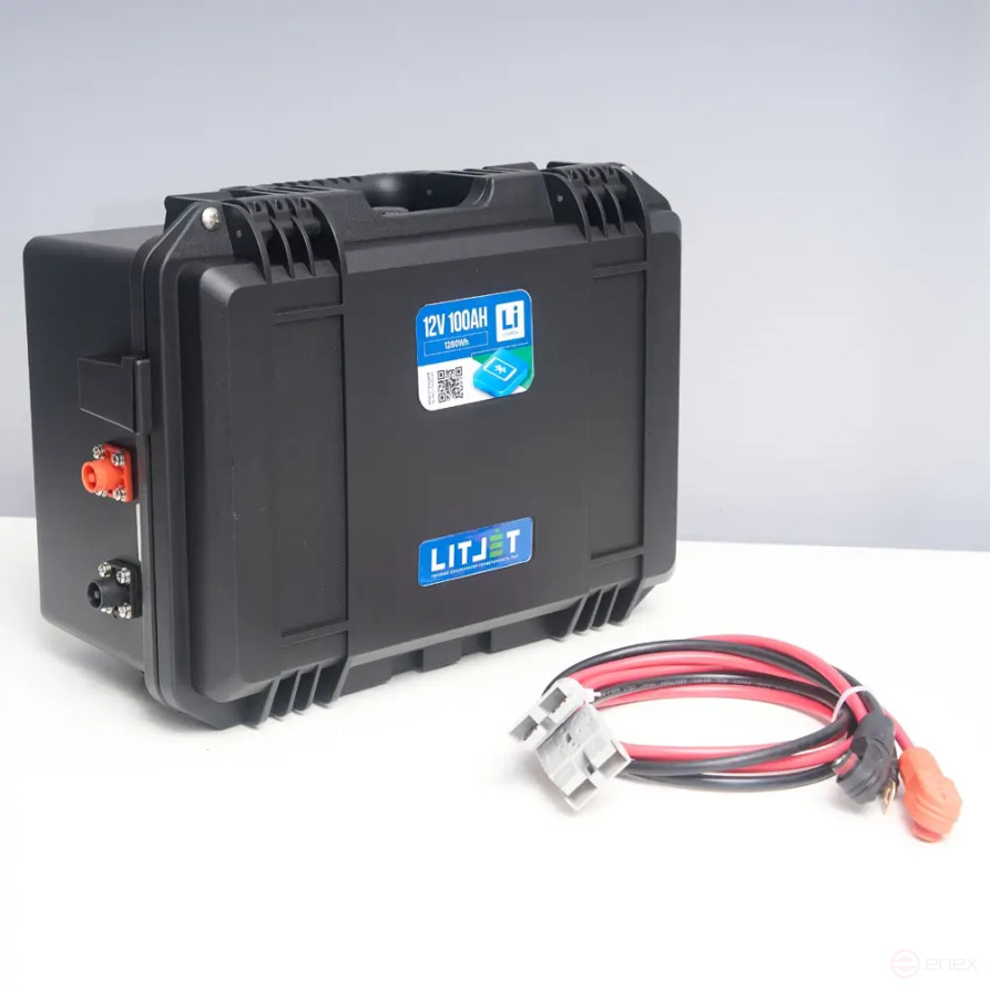 Литиевый аккумулятор тяговый LITJET SMART LiFePO4 12V 100Ah 1280Wh in strongcase с Bluetooth