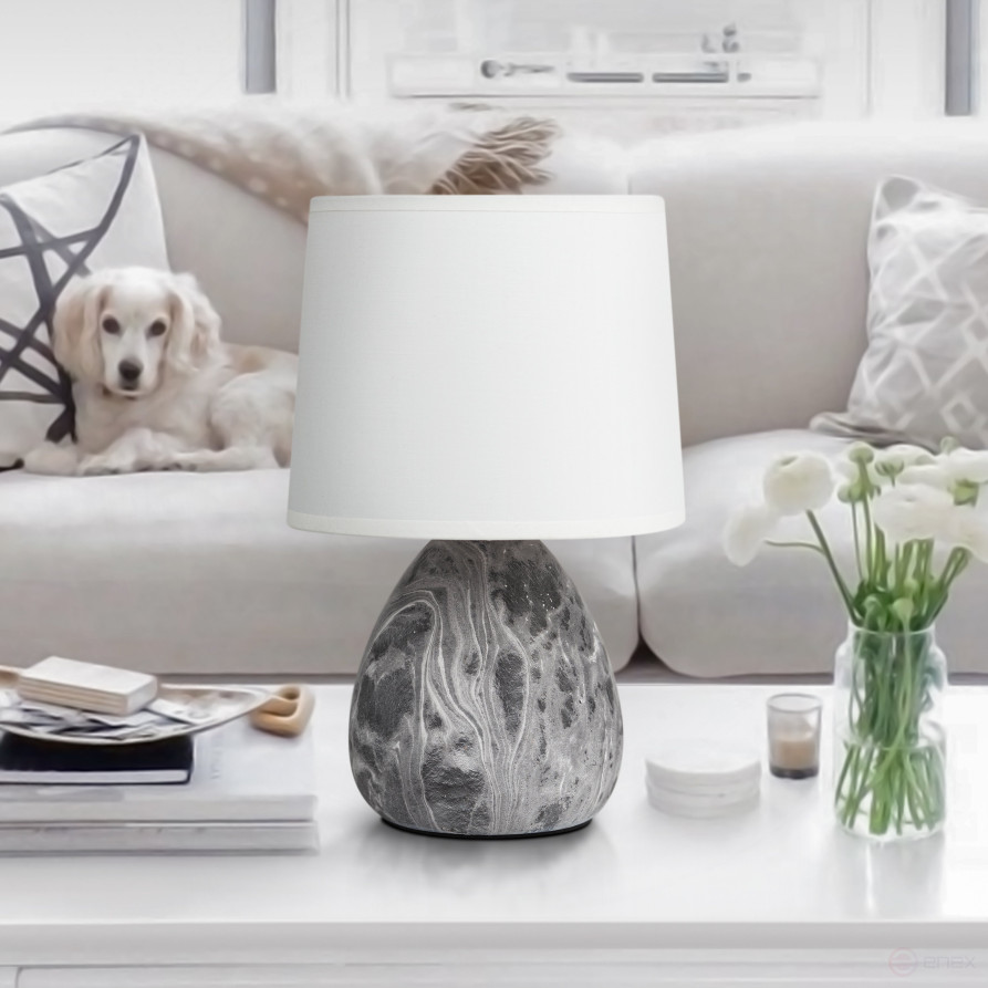 Rivoli Damaris 7037-501 Table Lamp 1 * E14 40W ceramic black and white with lampshade