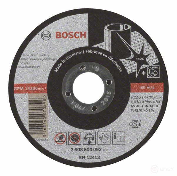 Cutting wheel, straight, Expert for Inox AS 46 T INOX BF, 115 mm, 2.0 mm