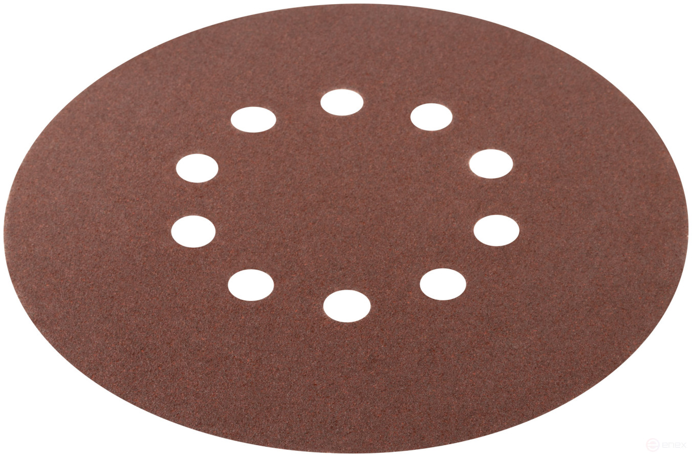 Круги шлифовальные с отверстиями (липучка), алюминий-оксидные, 225 мм, 5 шт. Р 60