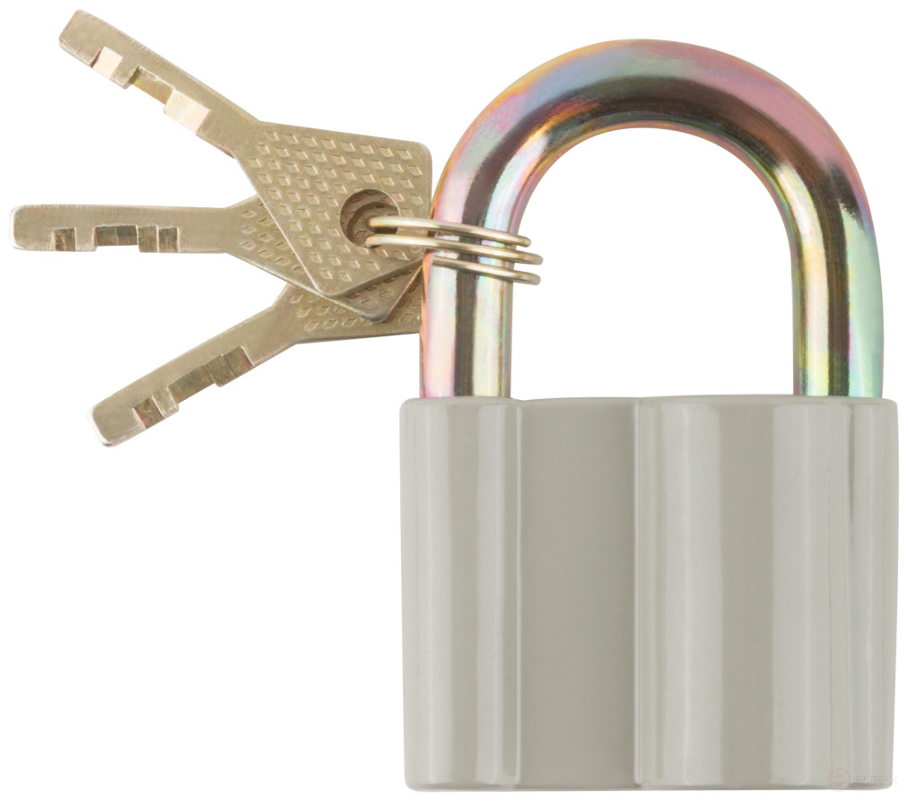 Padlock, aluminum alloy body 55x42 mm, steel shackle 10 mm