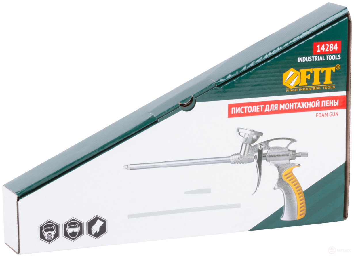 Mounting foam gun, all-metal, rubberized handle