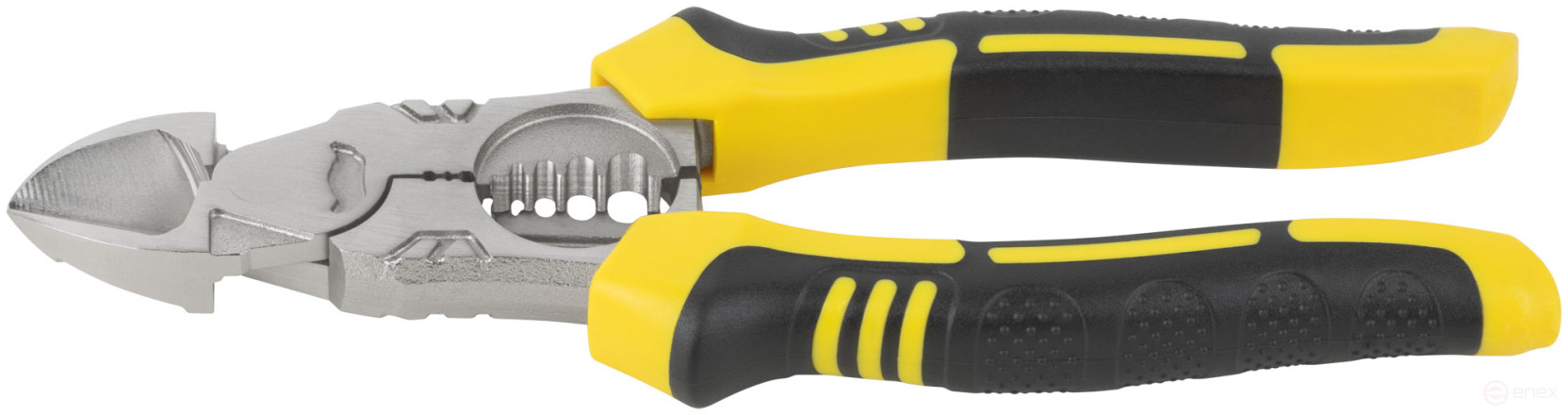 Multifunctional side cutters, eccentric hinge, rubberized handles, Profi 180 mm