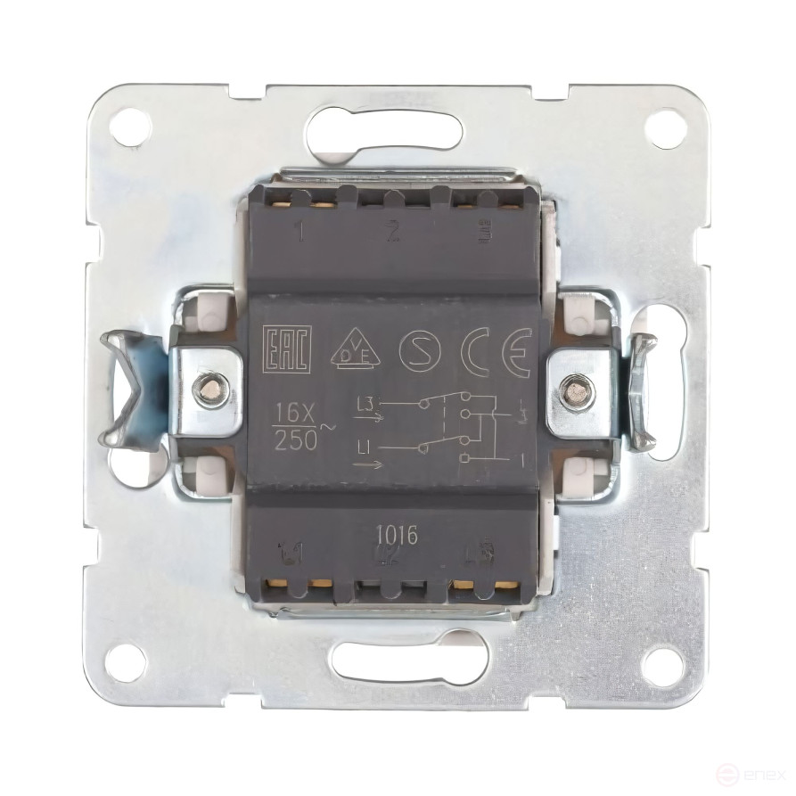Switch 1-terminal, cross (circuit 7) 16 A, 250 B (silver metallic) LK60