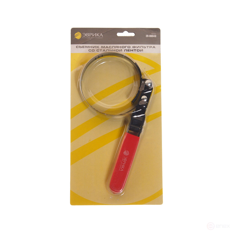 Oil filter puller ER-86043 with steel band, with 90° rotary knob, coverage diameter 74-96mm EUREKA 1/6/36
