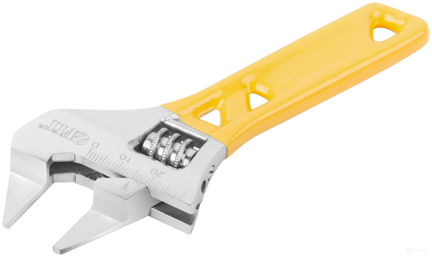 Adjustable wrench "Ultra", CrV, shortened, ground. narrow lips, scale, extra magnification.Grip 140 mm (30 mm)