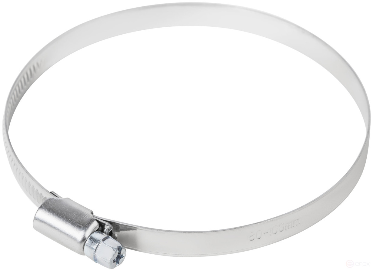Хомут обжимной накатной, ширина 9 мм, нерж.сталь 80-100 мм