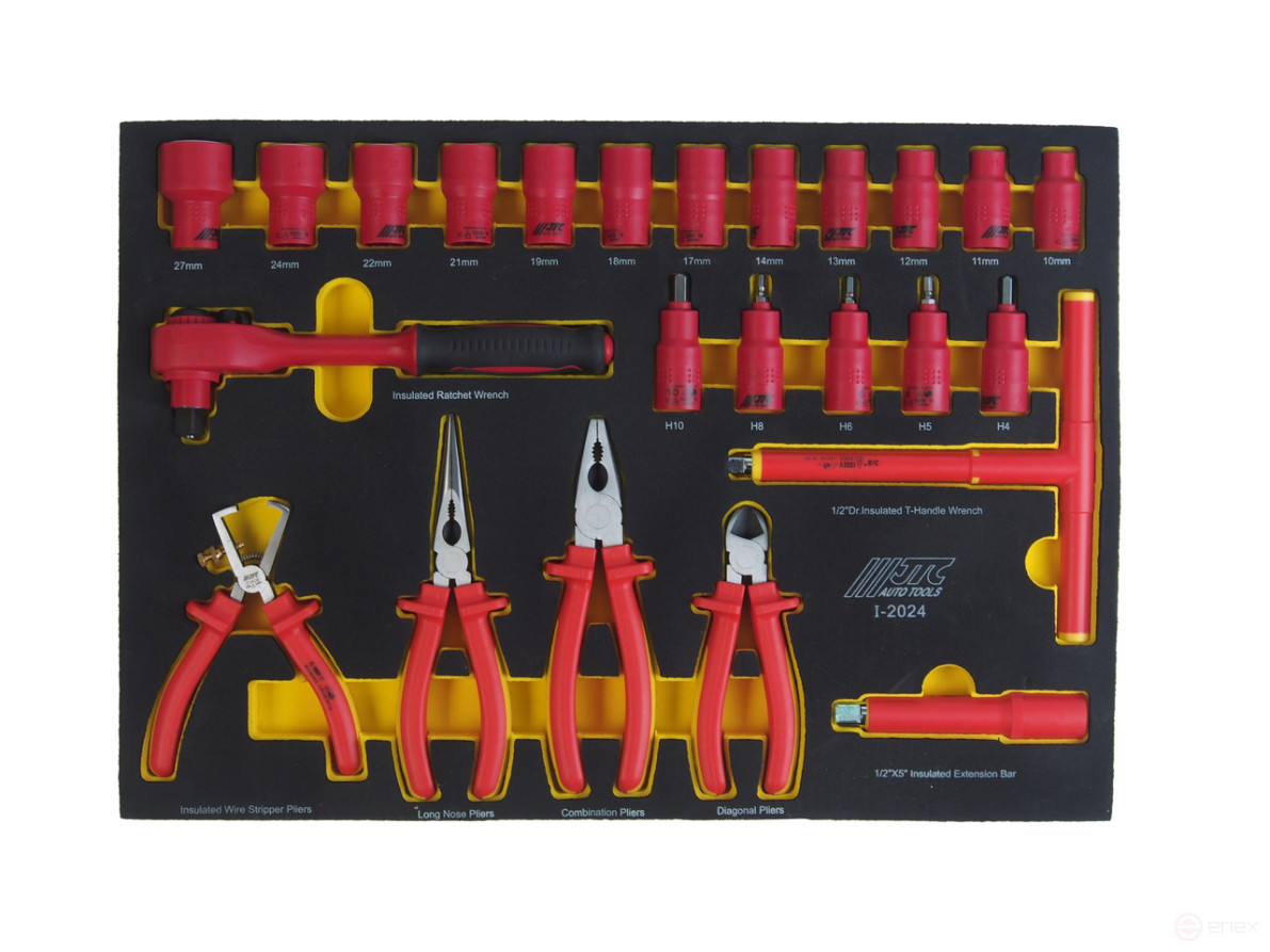 Set of 100 insulated tools (4 soft pads) JTC