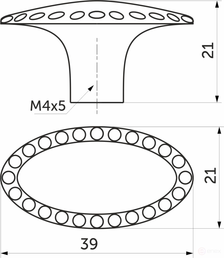 Pen meb. button met. WP11-48 old gold, AKS
