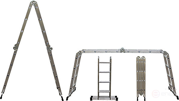 Aluminum transformer ladder, 4 sections x 4 steps, weight 11.7 kg