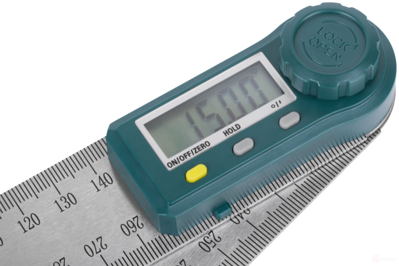 Угломер металлический нержавеющий с электронным отсчетом 200 мм