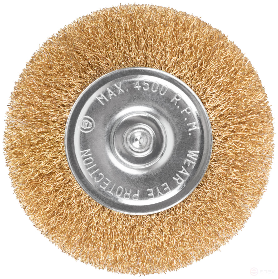 Щетка для дрели, тип "Плоская", латун. витая проволока 0,3 мм, 100 мм, блистер, CUTOP Profi