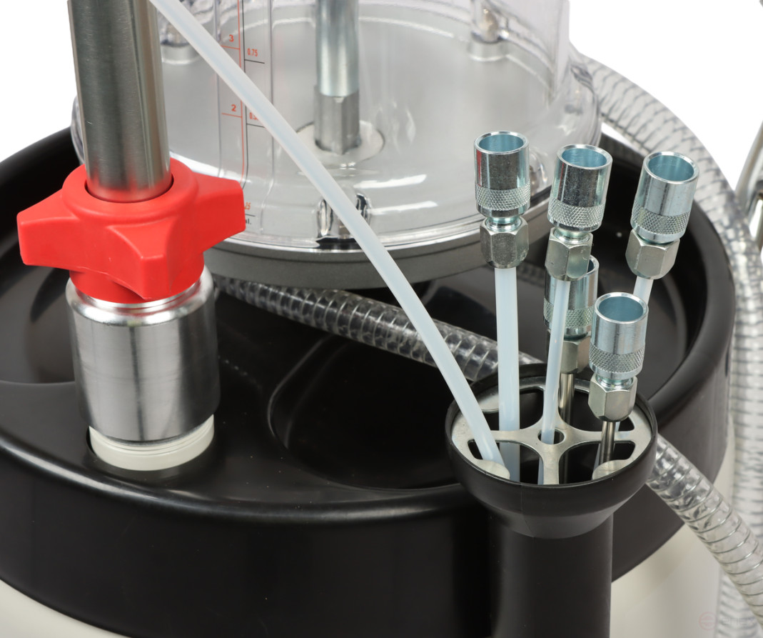 Установка для замены масла 90л с поворотным поддоном 15л и колбой GTE