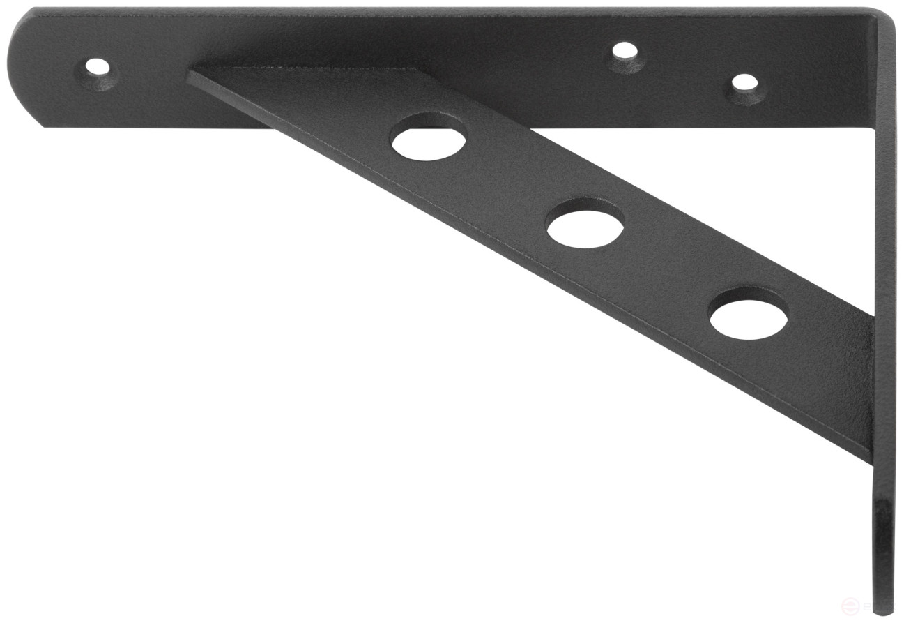 Уголок-кронштейн усиленный черный 150х125 мм