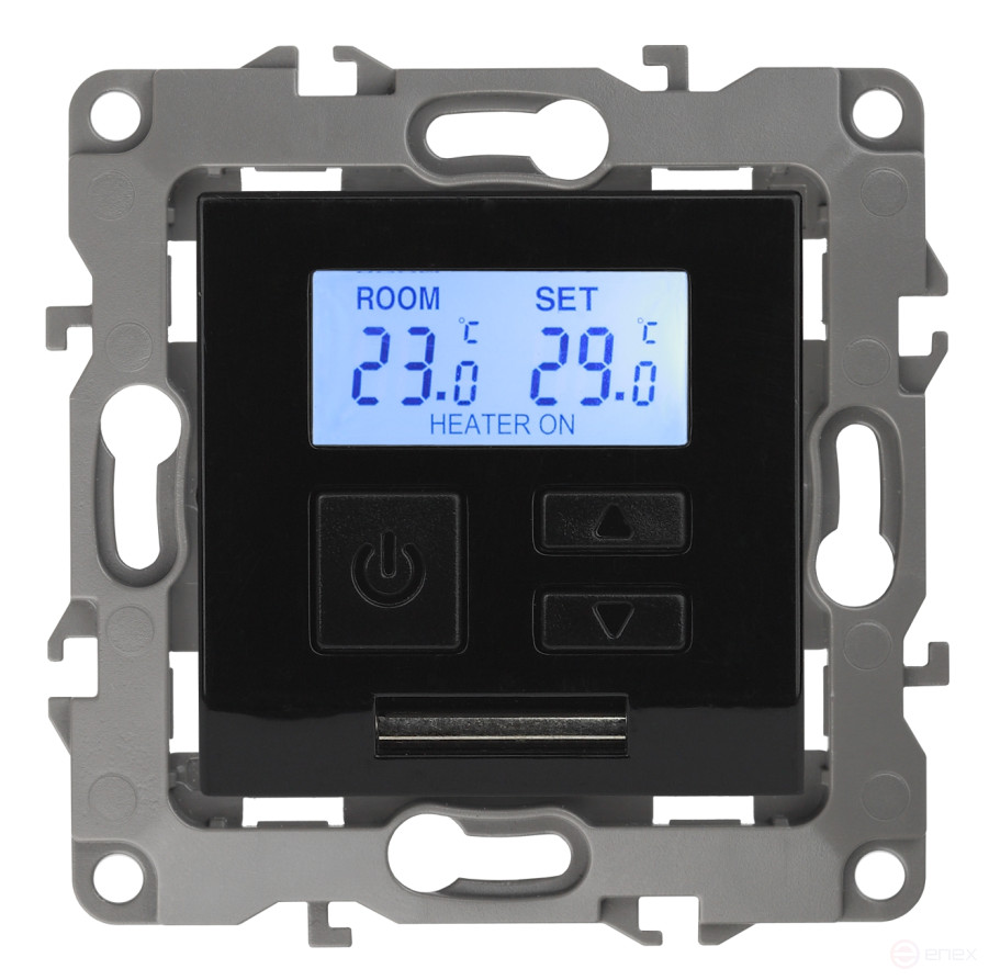 12-4111-06 ERA Thermostat Universal 230V-Imah16A, IP20, Era 12, black