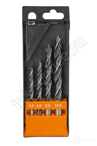 Набор сверл по дереву НС5: 5; 6; 8; 10 мм, 4шт. 6ХВФ